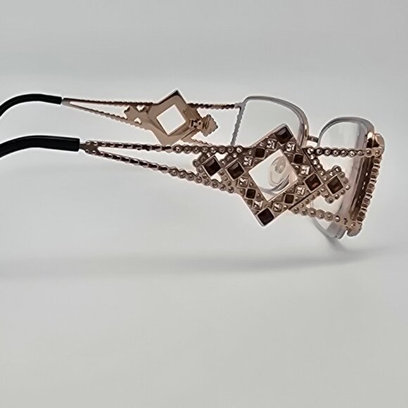 Caviar Champagne Series M5568 C.21 Gold w/ Swarovski Crystals Eyeglasses Frame - Picture 7 of 16